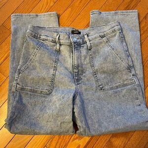 Express High Rise Straight Ankle Jeans